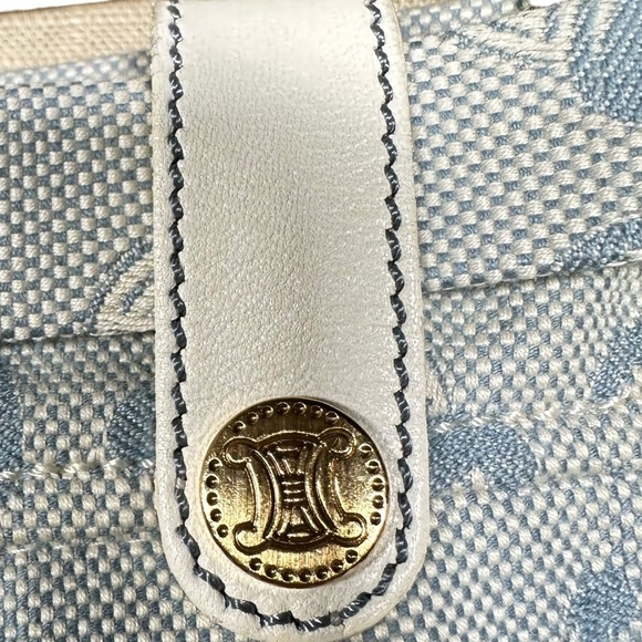 CELINE Vintage Belted Monogram Logo Canvas & Leather Trim Skirt - Picture 6 of 16